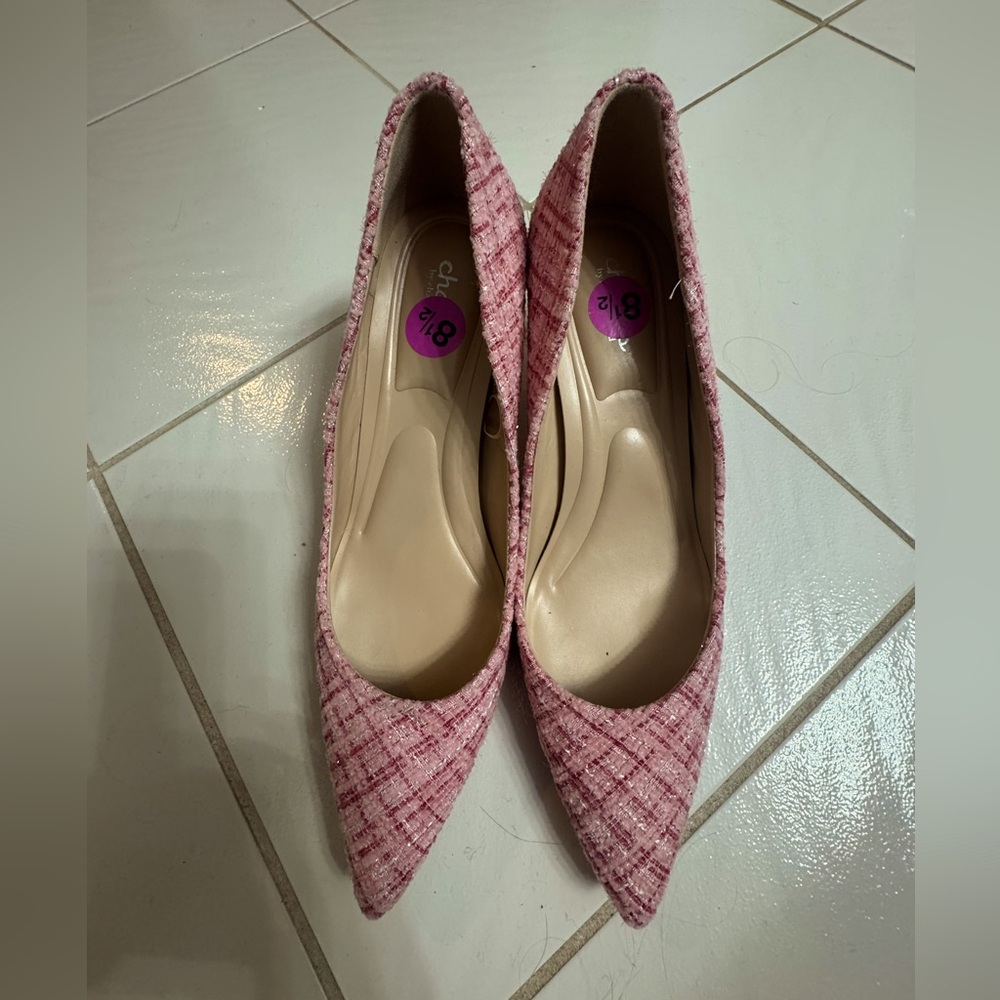 Charles David Pink Tweed Pumps
